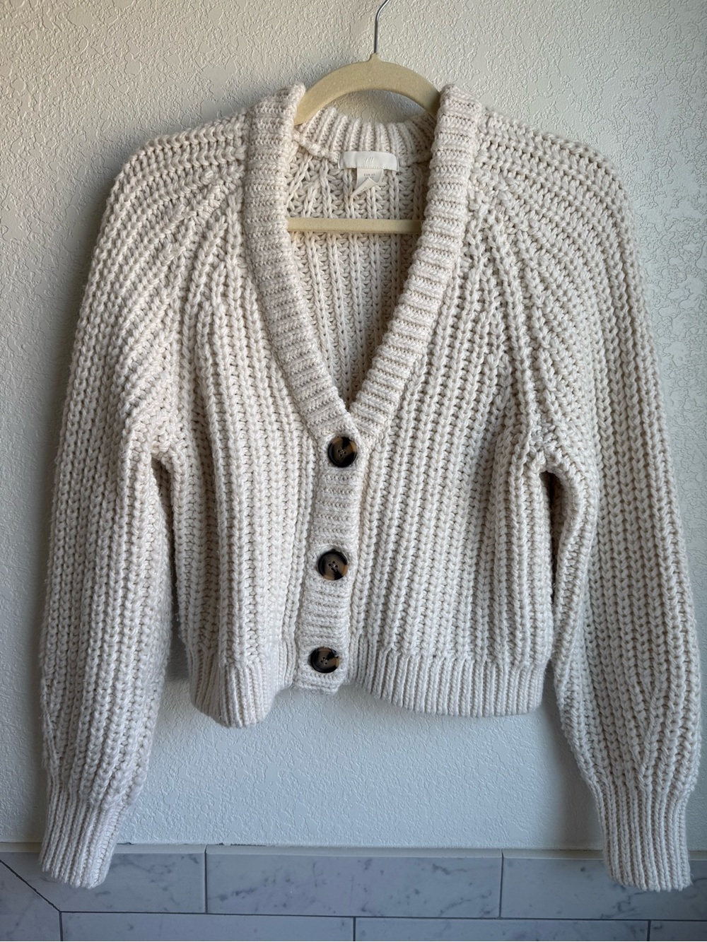 H&M Chunky Button-Up Cardigan - Cream